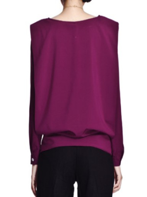 Purple women blouses broad shoulders